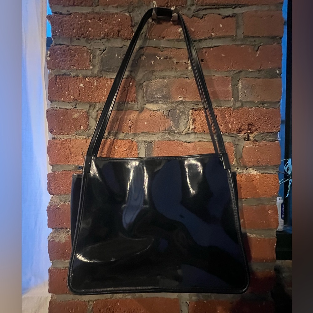 Navy Blue leather work bag